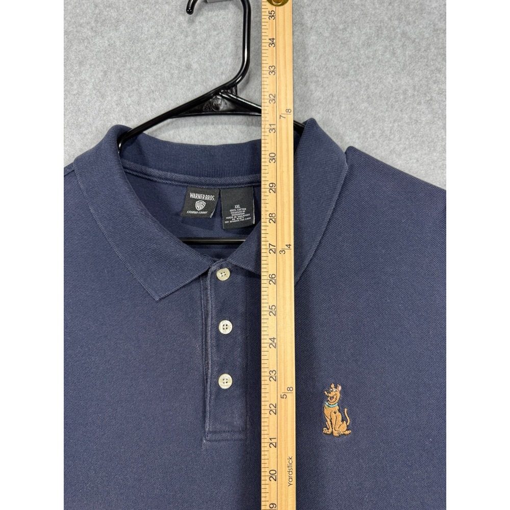 Vintage 1998 Warner Bros Studio Store Scooby-Doo Polo Shirt Mens XXL Navy Blue - Picture 7 of 9